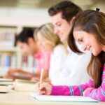 14197175 – group of students taking a test at the university